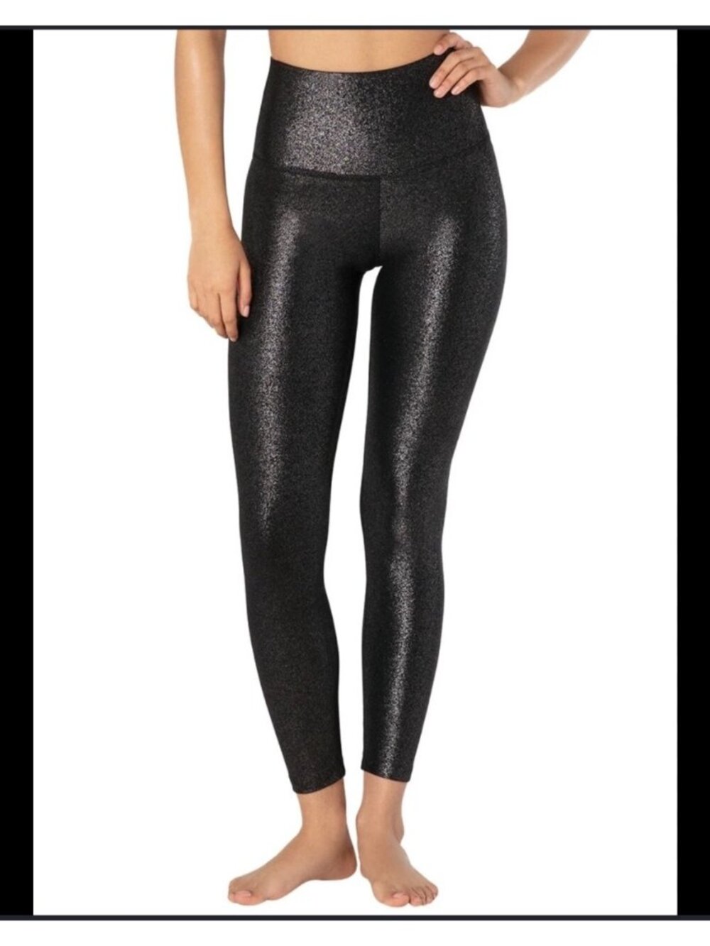 Beyond Yoga XL Twinkle High-Waisted Shimmer Leggings Black Made In USA
